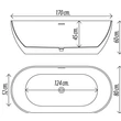 Kép 2/2 - Zenon Nukuru white matt 170x80 térbenálló kád