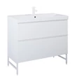 Kép 3/9 - AREZZO design Monterey 100cm-es alsószekrény  2 fiókkal Matt Fehér színben, szifonkivágással