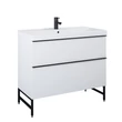 Kép 4/9 - AREZZO design Monterey 100cm-es alsószekrény  2 fiókkal Matt Fehér színben, szifonkivágással