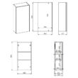 AREZZO design Monterey 40cm-es felsőszekrény (21,6 cm mély)1 ajtóval Matt Fehér színben