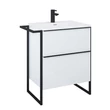 Kép 6/7 - AREZZO design Monterey 60cm-es alsószekrény  2 fiókkal Matt Fehér színben, szifonkivágással