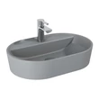 Kép 2/3 - AREZZO design pultra ültethető mosdó BABETTE 62X41 matt ezüstszürke