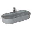 Kép 2/3 - AREZZO design pultra ültethető mosdó BABETTE 82X41 matt ezüstszürke