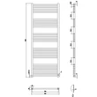 Kép 3/3 - AREZZO Minimal White 1600x600 egyenes törölközőszárítós radiátor, fehér AR-MW16060