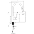 Kép 3/3 - deante aster mosogató csaptelep chrome with black bca 064m