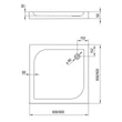 Kép 5/5 - deante cubic szögletes zuhanytálca 800x800 ktk 042b