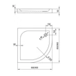 Kép 4/4 - deante cubic íves zuhanytálca 900x900 ktk 051b