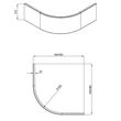Kép 3/3 - deante corner íves zuhanytálcához előlap 800x800 ktd 0420