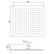 Kép 2/2 - deante floks szögletes esőztető, acél fekete 300x300x4,5 mm nac 209k