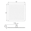Kép 2/2 - deante floks szögletes esőztető, acél króm 300x300x4,5 mm nac 009k