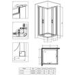Kép 3/3 - deante funkia króm, görgős zuhanykabin KYC_041K 800x800 mm
