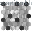 Kép 1/4 - dunin allumi grey hexagon mix 48 matt mozaik 28,7x29,9 cm
