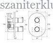 Kép 4/4 - ravak chrome termosztátos falba süllyesztett csaptelep váltó nélkül,belső egységgel, cr 064.00