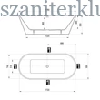 Kép 5/5 - ravak solo térbenálló akrilkád 178x80 fehér, fekete túlfolyóval