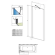 Kép 3/3 - radaway idea Black PNJ 60 fekete kádparaván, 150x60 cm