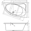 Kép 2/3 - RIHO ARYL aszimmetrikus kád, balos 140x90