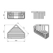 Kép 3/3 - sapho zen sarokpolc 200x80x151 mm fekete, 2483-14