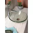 sapho beauty pultra szerelhető mosdó, ripple áttetsző 42x14 cm, 2501-18