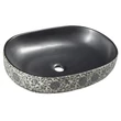 Kép 1/7 - sapho priori pultra szerelhető mosdó, kézzel készült fekete/kék, 60x13,5x40 cm, PI026