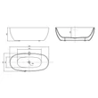 Kép 3/3 - wellis Oval 186 akril térkád 186x88,5x660,5