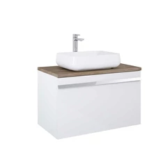 AREZZO design NEVADA 90 cm-es alsószekrény, 1+1 fiókkal, Mf. Fehér színben, szifonkivágással