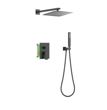 AREZZO design CUBEFIELD falsík alatti zuhanycsaptelep szett, fekete, AR-4405B