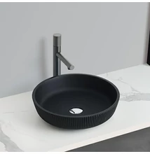 AREZZO design AVEX üveg mosdó, matt fekete, AR-M333