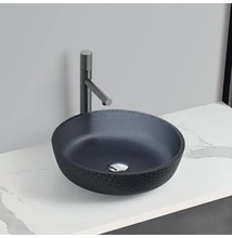 AREZZO design RUBEN üveg mosdó, matt szürke, AR-M331