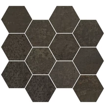 aparici metallic brown natural mosaico hexagonal padló 28x30 cm