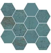 aparici metallic green natural mosaico hexagonal padló 28x30 cm