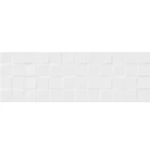cersanit white glossy structure cubes csempe 20x60 cm