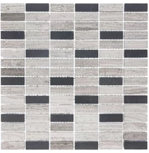 dunin woodstone grey block mix 48 glossy mozaik 30,5x30,5 cm