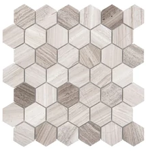 dunin woodstone grey hexagon 48 glossy mozaik 29,8x30,2 cm