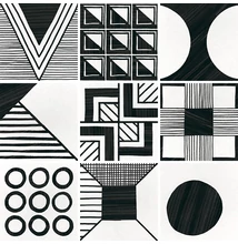 equipe caprice deco patchwork b&w 20x20 cm