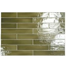 equipe manacor basil green csempe 6,5x40 cm