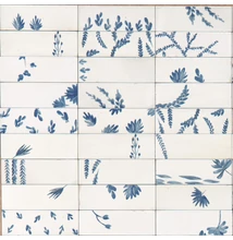 marazzi rice bianco decoro leaf csempe M96T 5x15 cm