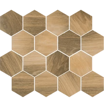 paradyz ideal wood natural mix heksagon matt csempe 22x25,5 cm