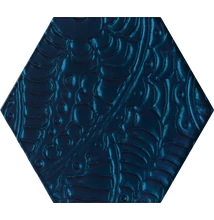 paradyz urban colours blue glass inserto hexagon 19,8x17,1 cm