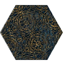 paradyz urban colours blue glass inserto hexsagon A 19,8x17,1 cm