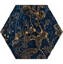 paradyz urban colours blue glass inserto hexsagon C 19,8x17,1 cm