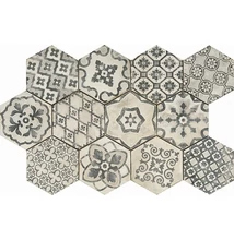 ragno eden esagona decoro romance bianco RGL2 18,2x21 cm