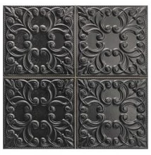 realonda tin tile black 44x44 cm