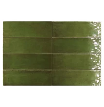 equipe fango green gloss csempe 5x15 cm