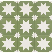 mainzu fired star green padlólap 20x20 cm