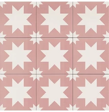 mainzu fired star pink padlólap 20x20 cm