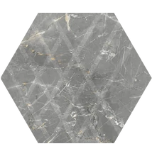 paradyz marvelstone light grey heksagon mat. 19,8x17,1 cm