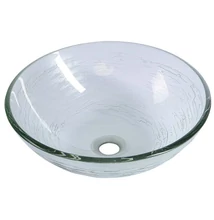 sapho beauty pultra szerelhető mosdó, ripple áttetsző 42x14 cm, 2501-18