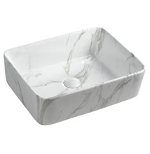 sapho dalma pultra szerelhető mosdó, fehér márvány 48x13x38 cm, MM517