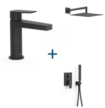 Tres Project-Tres pack mosdócsaptelep+falsík alatti zuhanyszett matt fekete