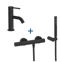 Tres Study pack mosdócsaptelep+zuhanycsaptelep zuhyanyszettel matt fekete